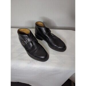Carlo Morandi Sz 10 Black Monk Strap Boots Cap Toe Office Career